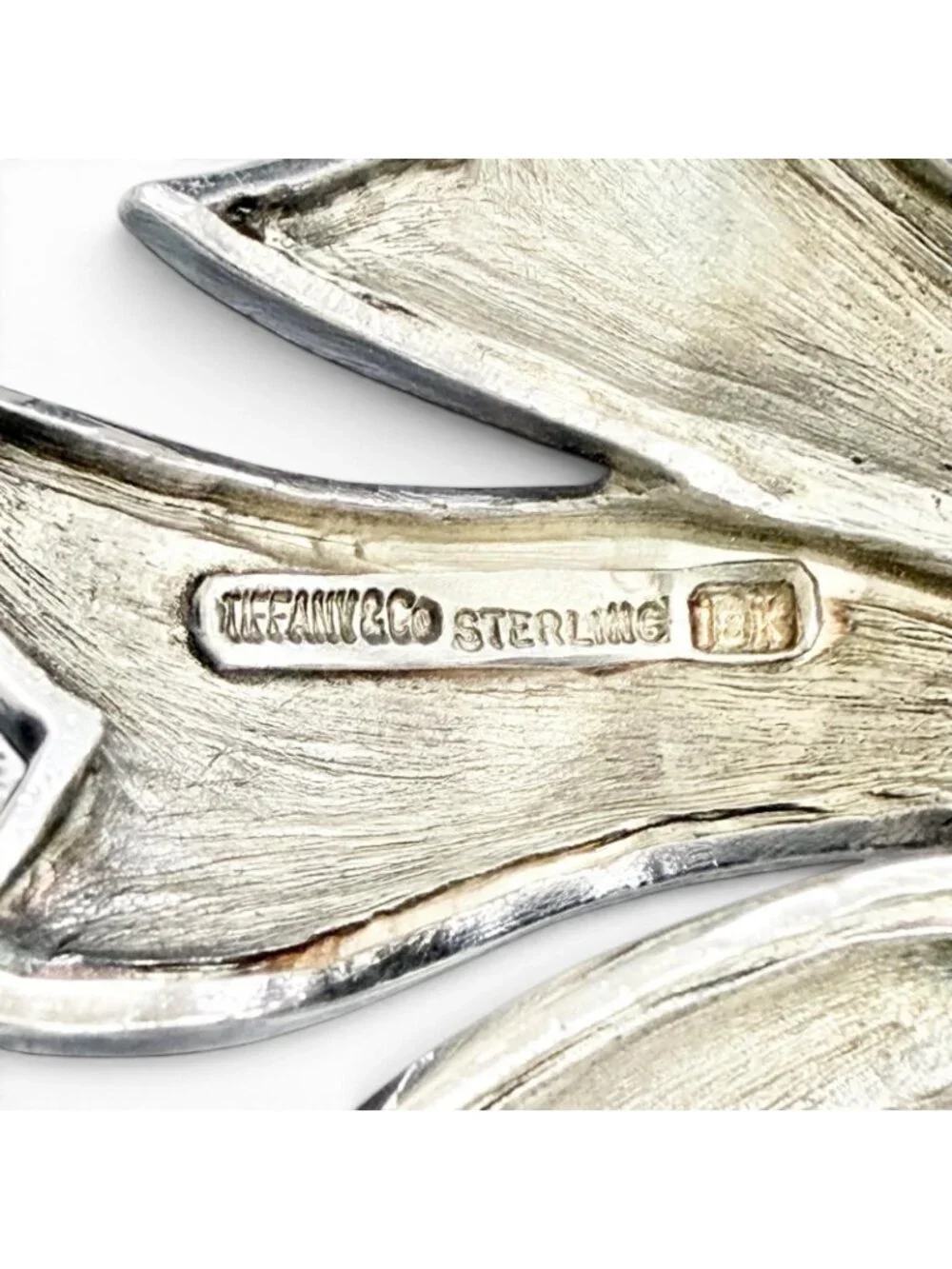 Tiffany & Co Vintage Ribbon Brooch Silver Gold